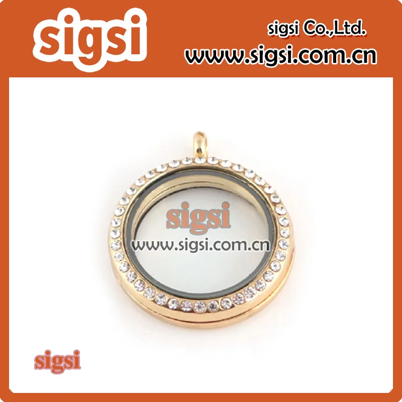 New thick design stainless steel  jewelry round glass floating locket pendant