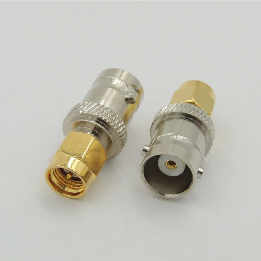 50PCS copper BNC female to SMA male plug RF Coaxial coax antenna ADAPTER