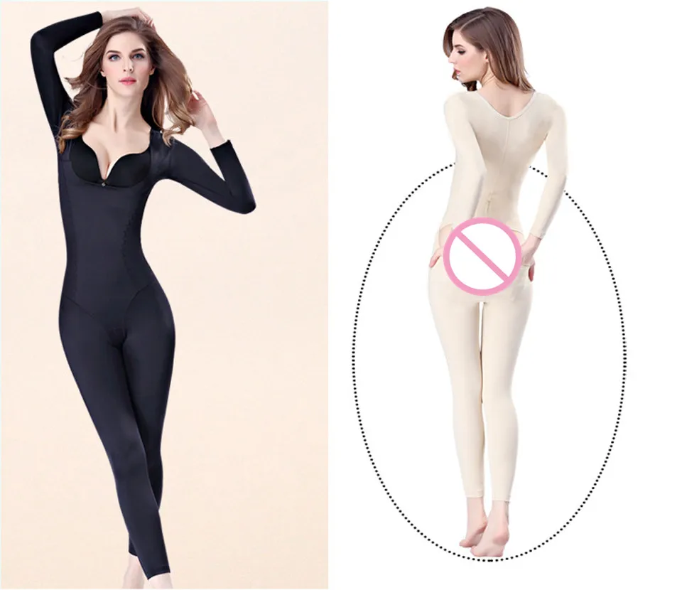 Figurformende Unterwäsche für Damen aus Spandex mit langen Ärmeln, Unterbrust-Shapewear in Übergrößen, schlankmachende Unterwäsche – Detail 2