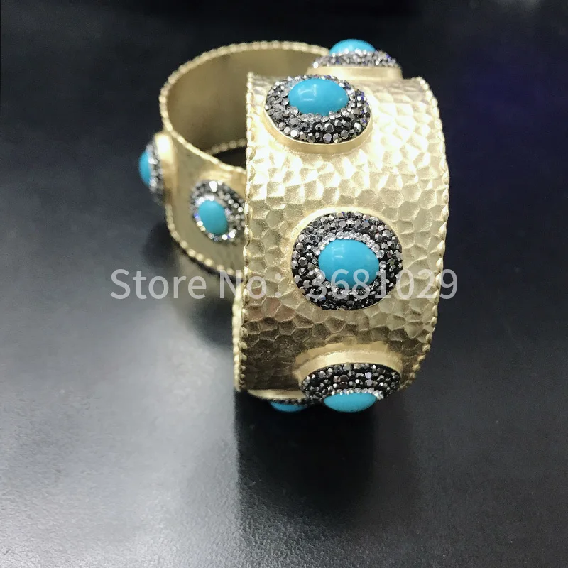 Yellow snakeskin personality fashion open bracelet manual mosaic