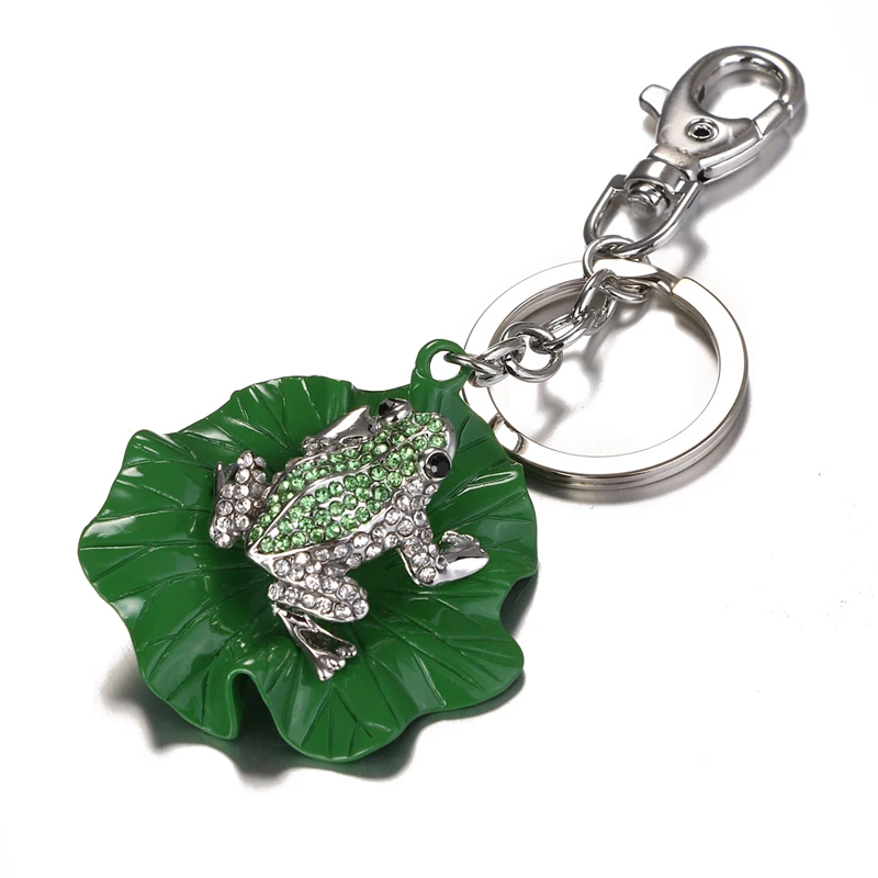 2017 NoEnName_Null new fashion cute lotus leaf frog portable keychain wallet & bag buckle variety holiday birthday gift