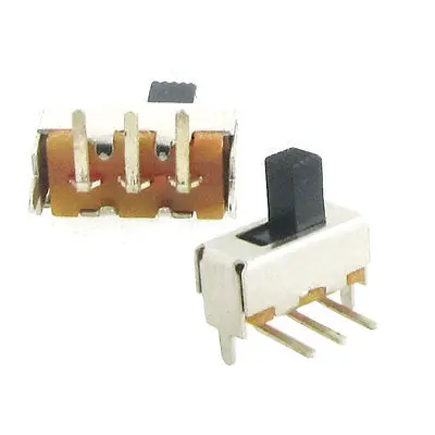 100pcs 5mm High Knob 3 Pin 2 Position 1P2T SPDT Right Angle Slide Switch 0.5A 50V DC SS12F44-G5