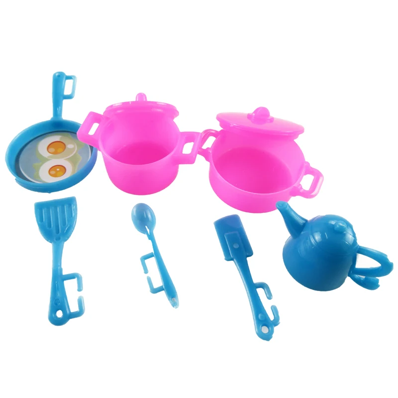 Juego de Mini utensilios de cocina de simulación, juguete de cocina, regalo para niños, accesorios para muñecas de 12 pulgadas, 7 unids/set por juego