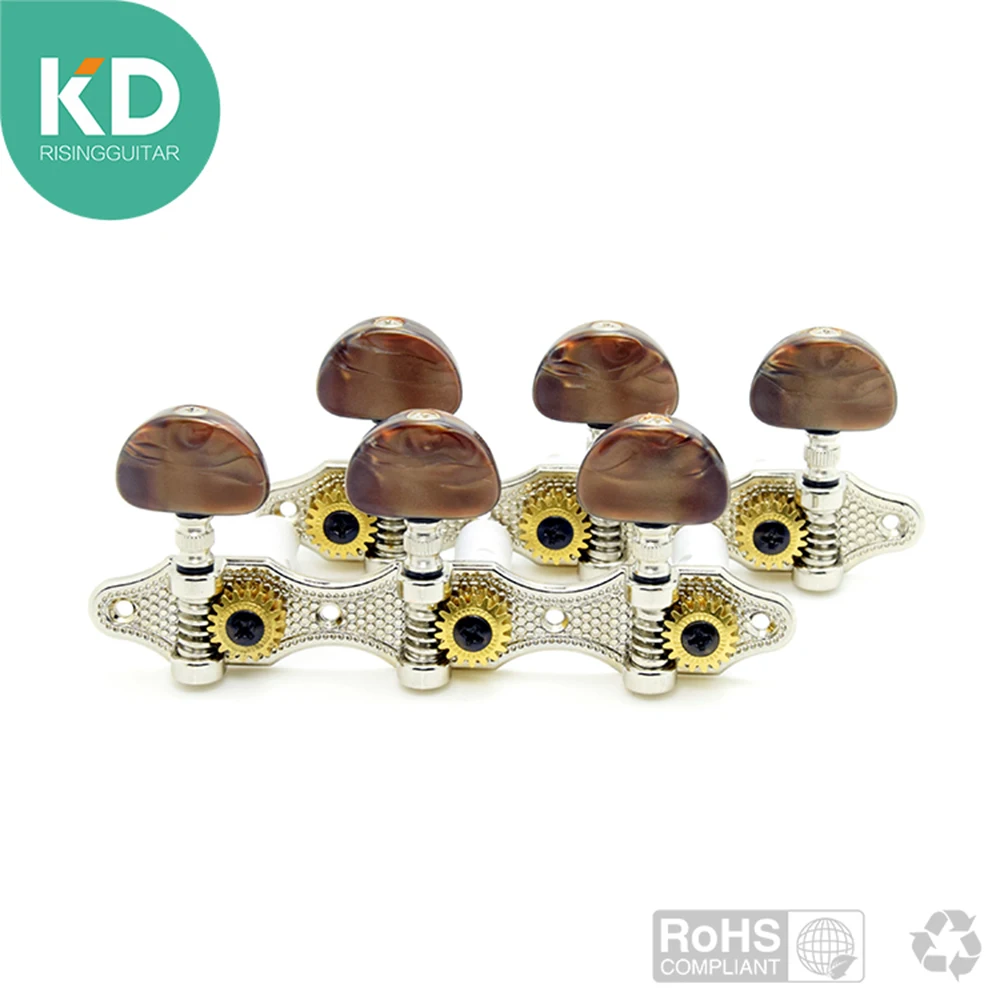 MoonEmbassy Classical Guitar Tuning Peg Bronze Chrome Color 1:18 Ratio Flamenco Guitar Machine Head Repair Parts Accessories