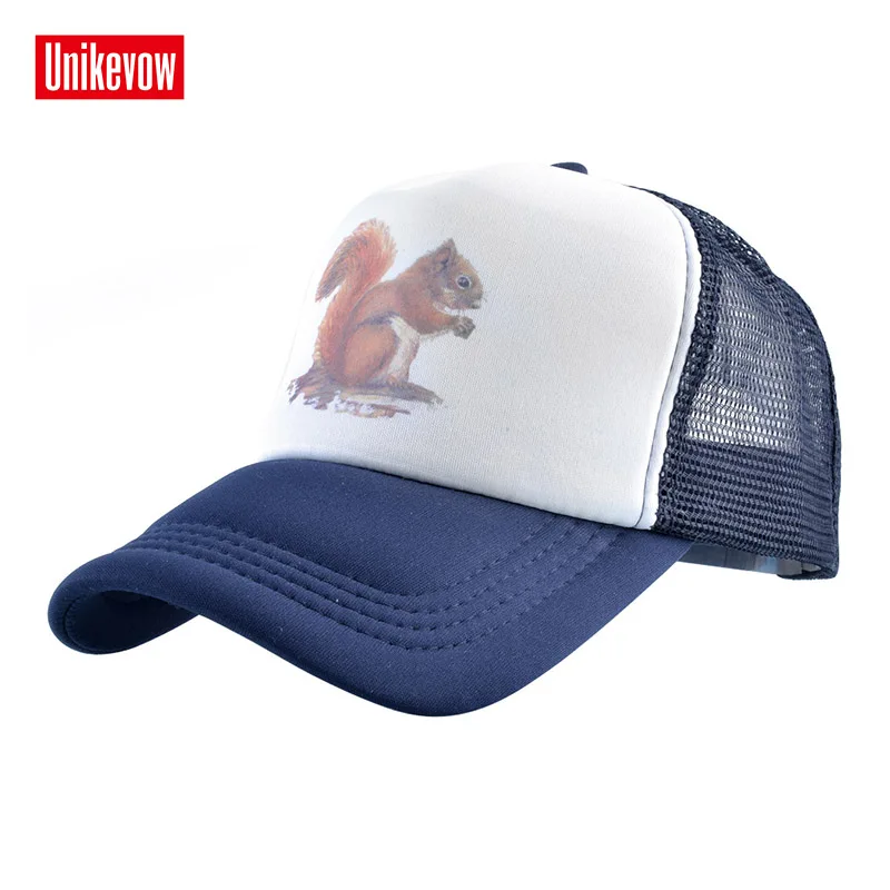 

UNIKEVOW Trucker Hats For Men Women Mesh Baseball Caps Summer Snapback Hat Women Trucker Caps With Squarl printed