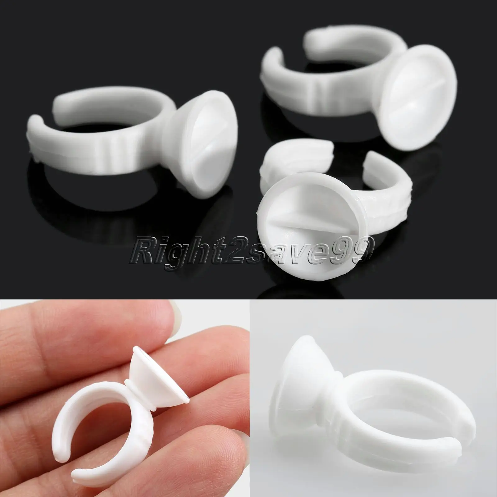 

New 50pcs White Plastic Disposable Permanent Makeup Eyebrow Lip Tattoo Pigment Container Ring Ink Cup for Tattoo Supplies