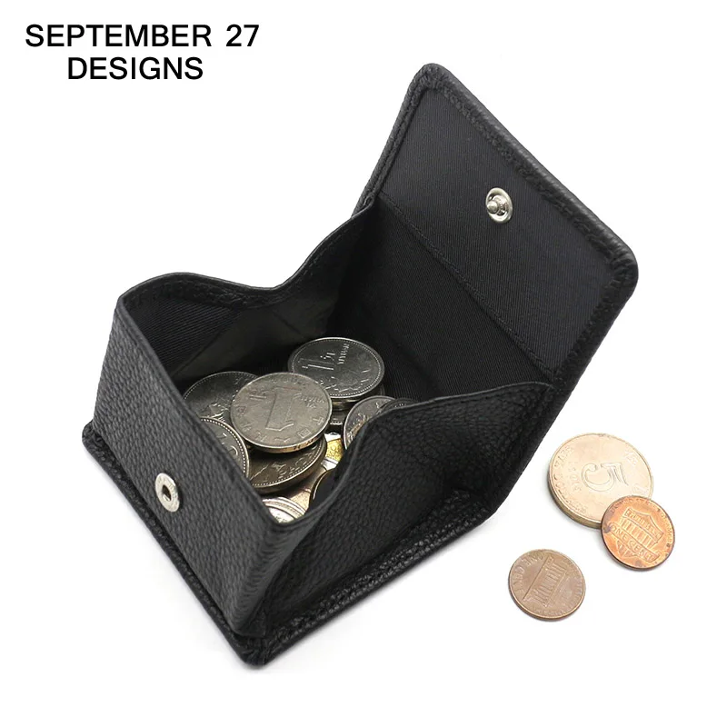 

Mini Coin Purses Men Genuine Leather Women Square Coin Pouch 100% Cowhide High Quality Casual Hasp Money Bag Wallet