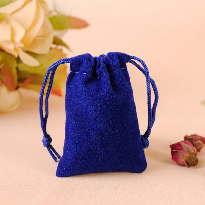 

Wholesale Hot Sale 50pcs/lot 7x9cm Blue Jewelry Storage Bracelets Drawstring Bags Mini Pouches Can Be Customized Logo