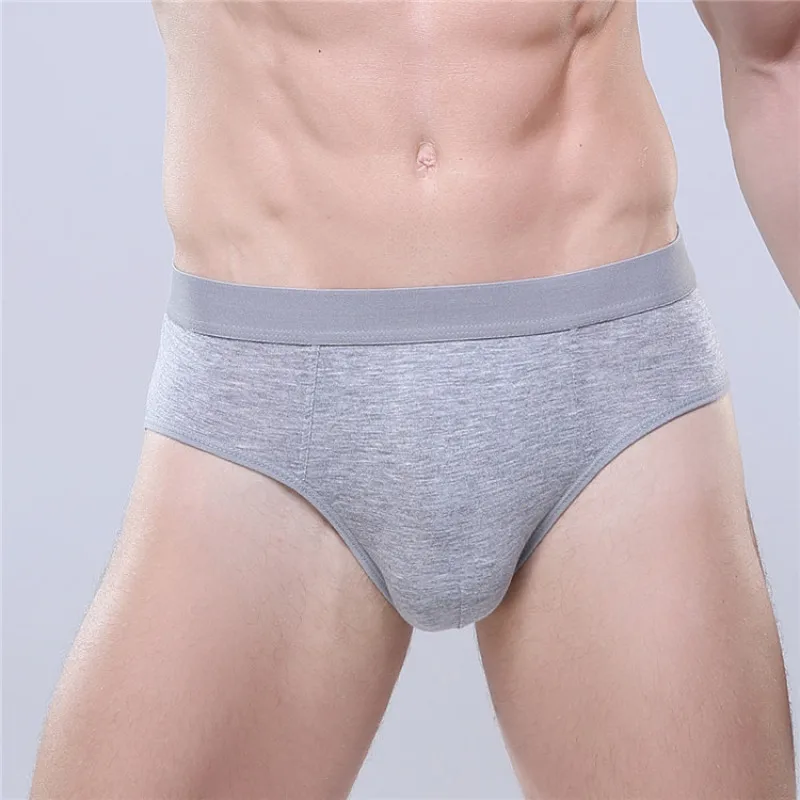 DANJIU Solid Simper Style Modal Underwear for Fashion Yong Man Breathable High Elasticity Soft Breifs Middle Waist U Convex Bag