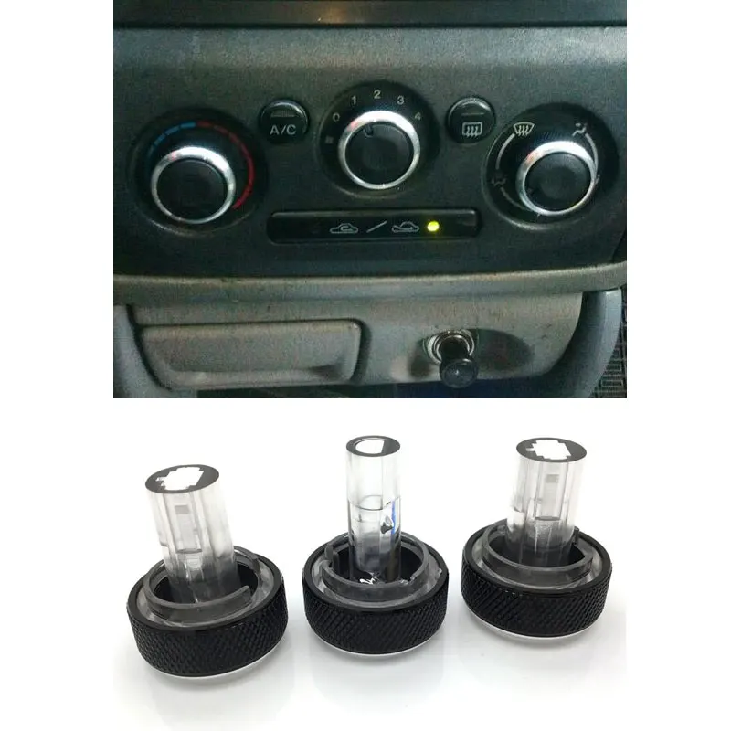 3pcs/set Aluminum Alloy Air Conditioning Knob AC Knob Heat Control Switch Button For Mazda 323F Familia 626 protege Haima Happin