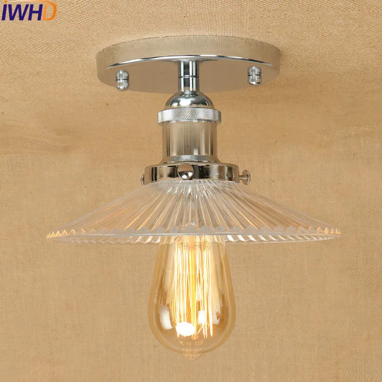 

Industrial Vintage Ceiling Lights Glass Iron Loft Ceiling Lamp Fixtures Home Lighting Lamparas De Techo Avize Luminaires