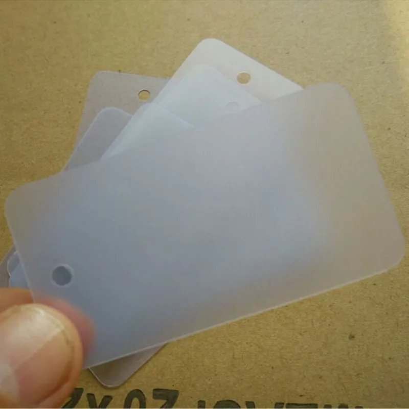 200pcs Wholesale Swing tag 4*6 cm Matte frosted blank jewelry PVC tags Plastic price hang tag