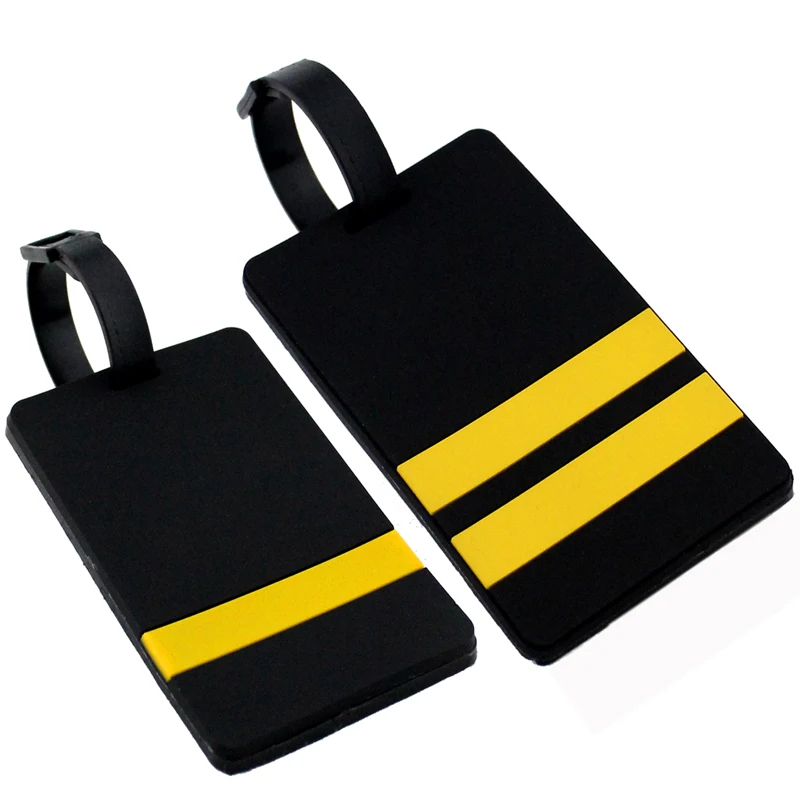 Captain's Epaulette Airplane Rubber Luggage Tag Personality Special Pilot Shoulder Mark Handbag Tag Travel Accessories