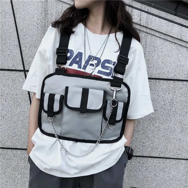 Black Chest Bag For Men Hip Hop Harness Chest Rig Bag Streewear Women Tactical Shoulder Bag Chest Bags In Waist Packs Fashion 19