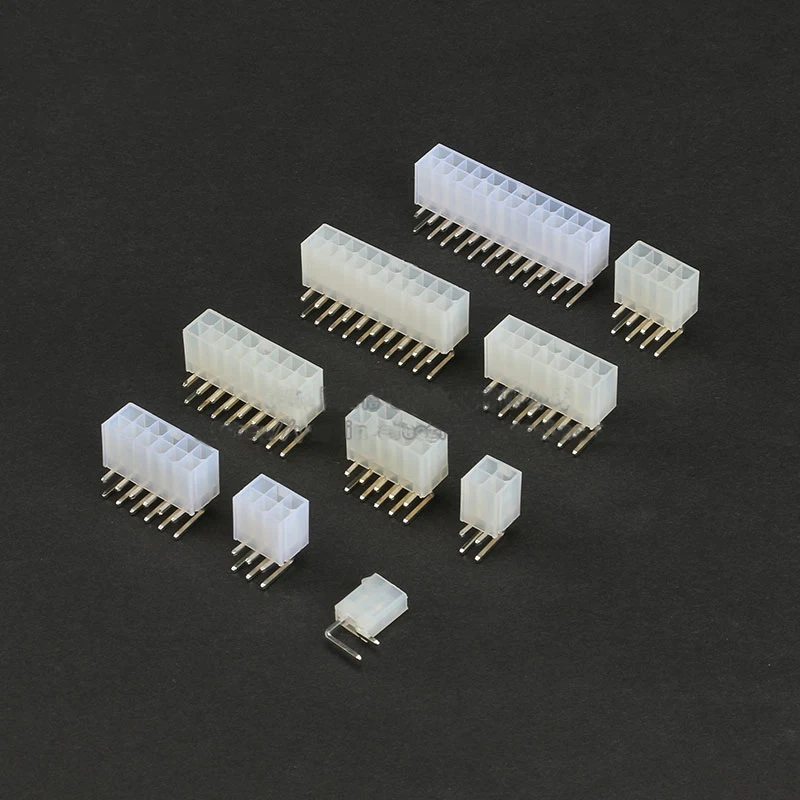 Free ship 20Pcs 5557 Curved pins 4.2mm double row Female socket plug 1P 2P 3P 4P 5P 6P 7P 8P 10P 12P Connector