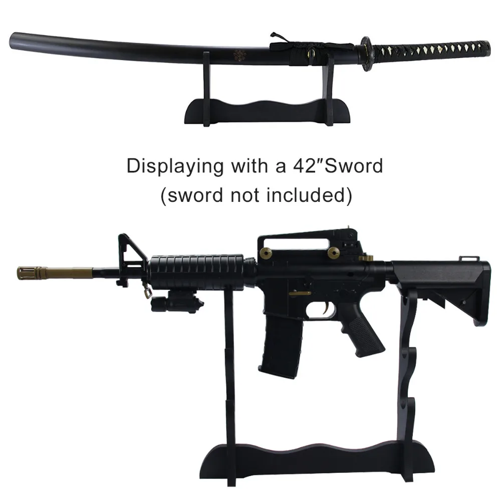 1PC Black Wood Wall Mount Samurai Sword Katana Holder Stand Hanger Bracket Rack Display 1/2/3 Layer Home Decoration Crafts