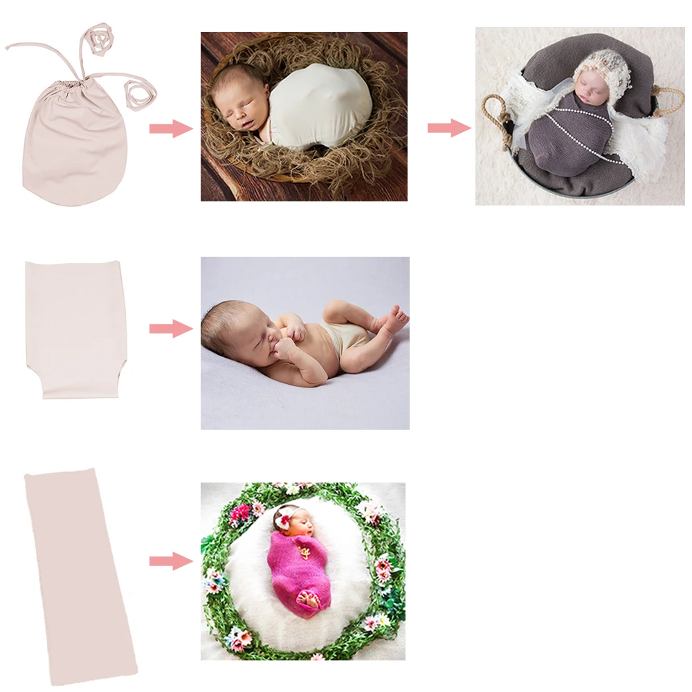 D&J New Skin Soft Wrapping Sack Wrapping Buddy Diaper Cover for Newborn Photography Handy Assistant Props Infant Photo Shoot