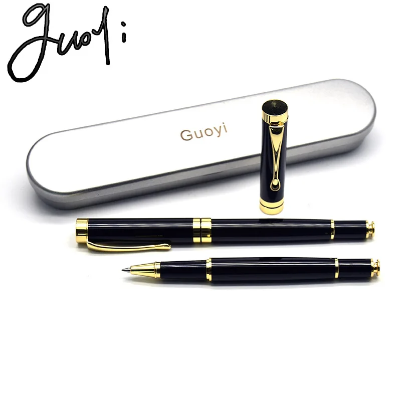 Guoyi A099 Luxury Eenvoudige Business Examen Metal High-End  Gifts Mass Customization Logo Signature Gel Pen Journal Levert