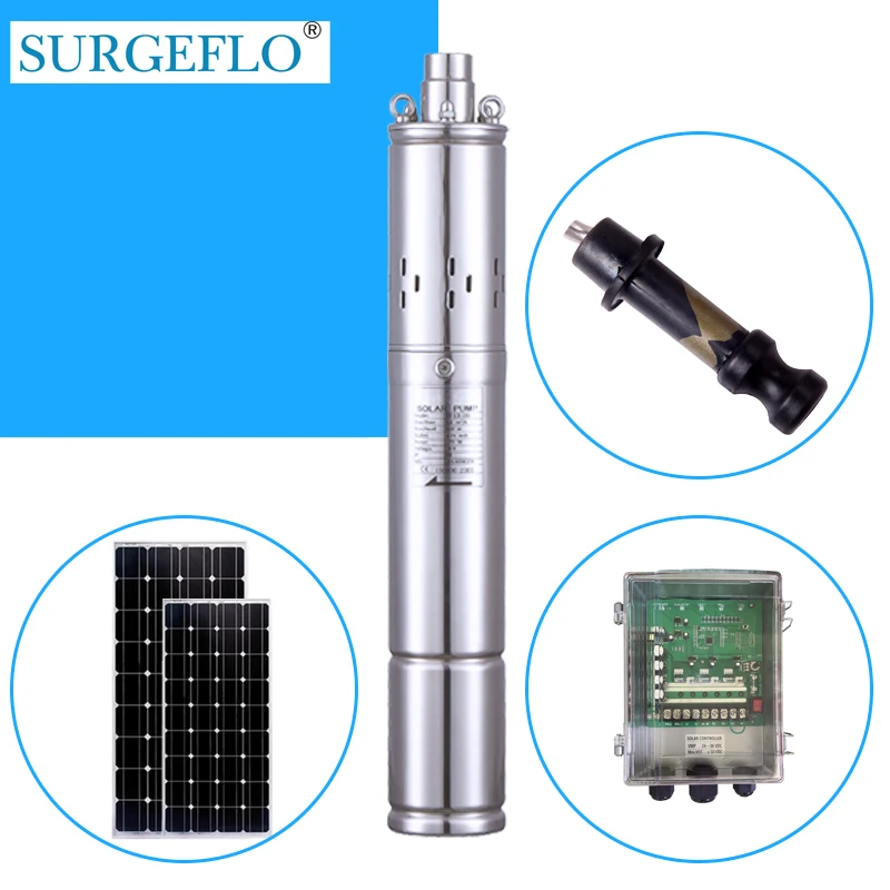 stainless steel solar panel power water pump DC48V solar powered submersible water pump 3 inch solar power water pump brushless