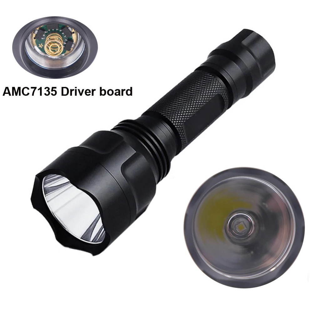 C8 XP-L HI V3 led flashlight aluminum hunting XPL AMC7135 waterproof torch light powerful camping lanterna use 18650 battery