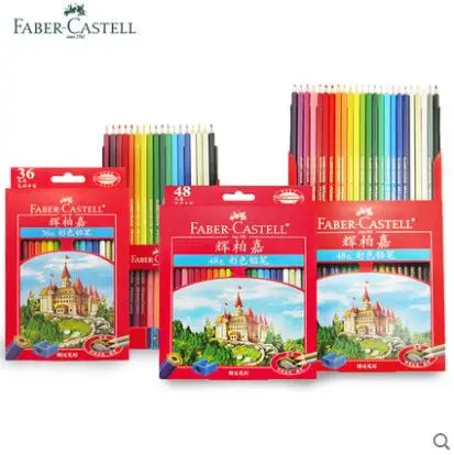 Faber Castell 12 24 36 48 60 72 100 Classic Oily Color Pencil Red Box Doodle Colored Pencils Professional Drawing Pencil Set