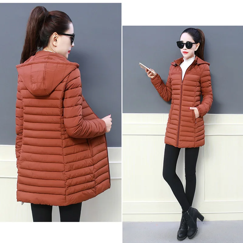 winter jacket women 2024 female coat Hooded Slim Outwear woman long parka  Cotton Padded