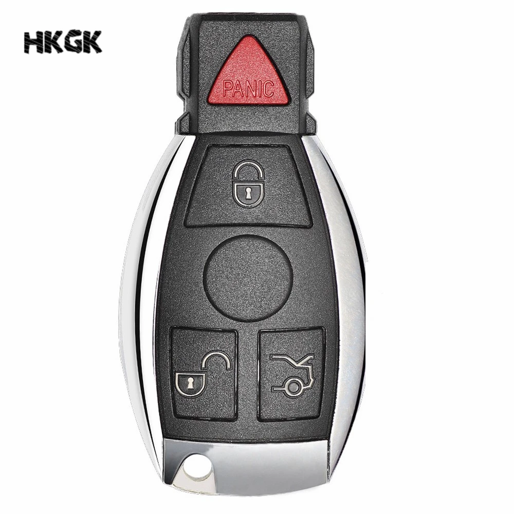 Carcasa de repuesto de botón para mando a distancia inteligente, 3 + 1, para mercedes-benz BGA W203 W210 W211 AMG W204 C E S CLS CLK CLA SLK