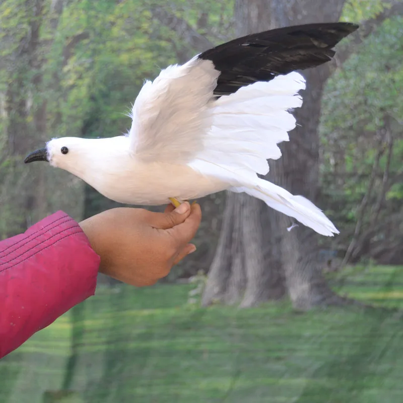 

large 32x60cm spreading wings seagull toy simulation seagull,plastic foam & feathers model,display prop,Decoration gift w5579