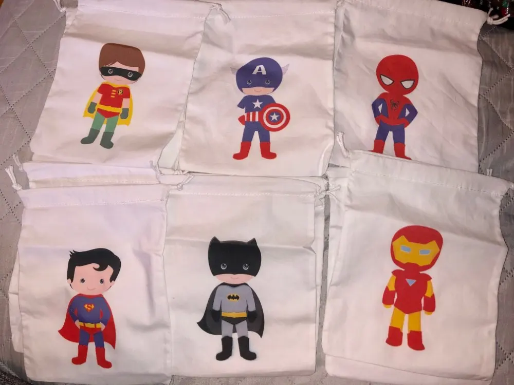 Custom Super Heroes Party Favor Bags Gifts Bags Birthday Favor bags Super Heroes Party Bags for gifts or treats Boys Party gifts