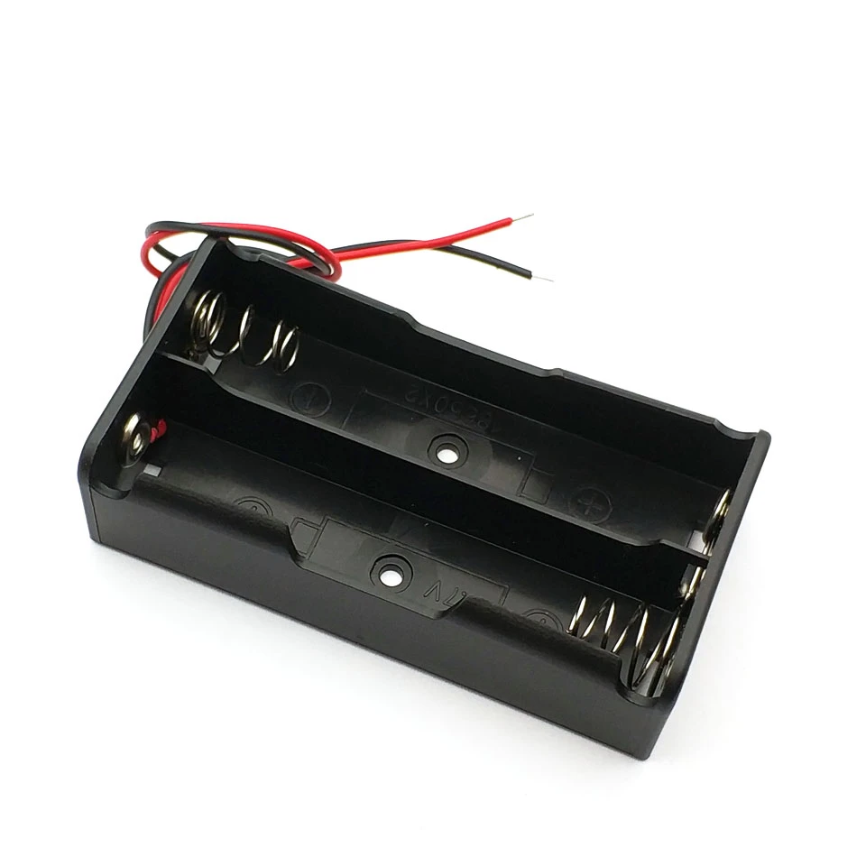 New Black Plastic Storage Box Case Holder For Battery 18650 With 6