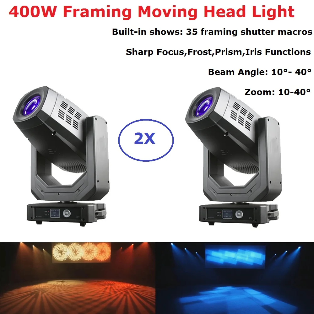 Beam Spot Zoom Framing 4IN1 LED Moving Head Light 400W RGBW Colors Framing Moving Head For Stage Wedding Outdoor Light Dj Effect