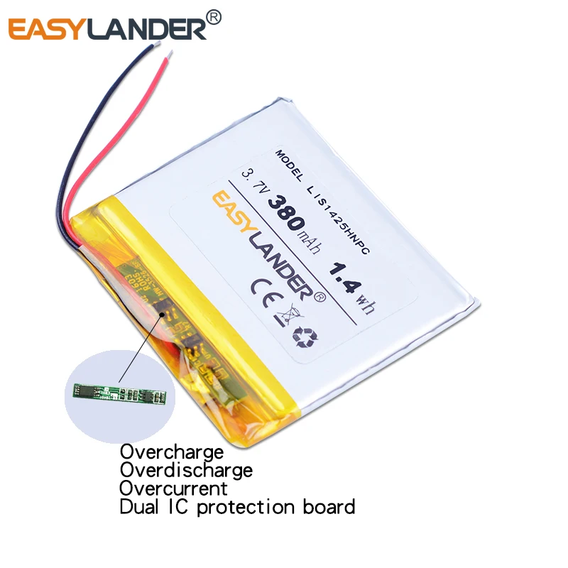 3.7V 380mAh Rechargeable Lithium Li-ion Polymer Battery for SONY NWZ-E345 WH303 E373 E383 A864 A865 LIS1425HNPC