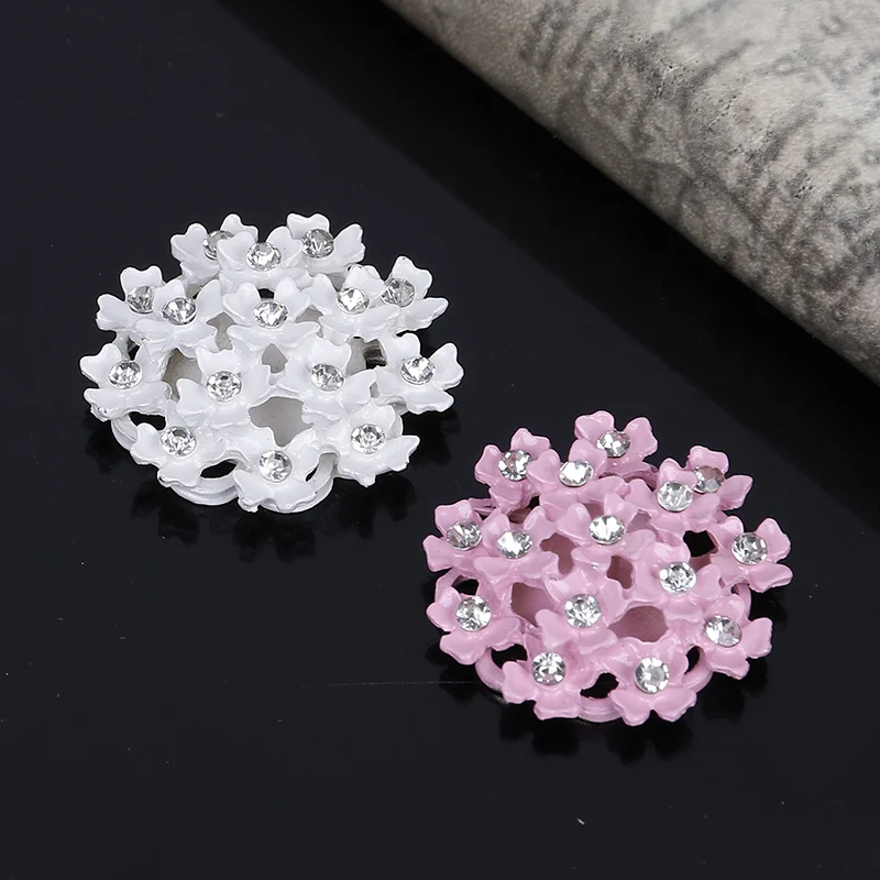 

2018New 60Pcs Resin Cherry Blossom Flower Rhinestones Button for Wedding and Children Headband Kids Hair Accessories ZJ80