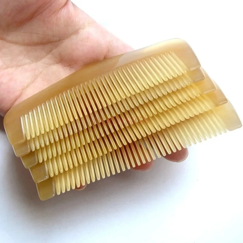 

Corner Hairbrush Cost Effective Hairdressing Supplies High Grade Gift Sale Pocket Comb Pure Natural Yellow Horn Combs White