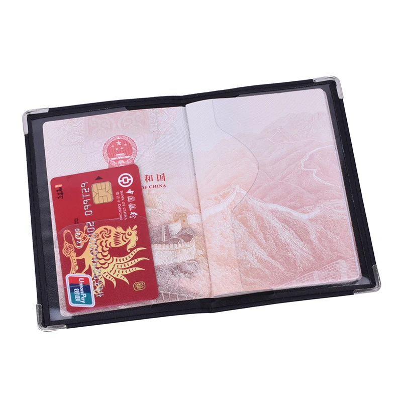 PU Leather Passport Cover Cute Business Card Holder Pouch for Travel Wallet Russian Netherland Case Women Pink