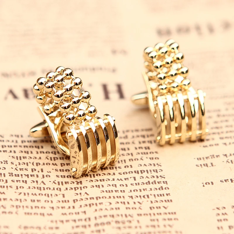 KFLK French shirt Fashion cufflink for mens Brand Gold-color Chain Cuff link Luxury Wedding Button High Quality guests image 5
