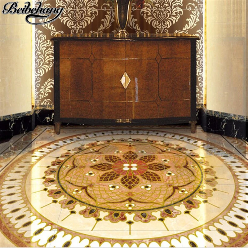 

beibehang Custom floor decoration painting 3d super atmospheric high-definition European-style living room 3D flooring wallpaper