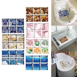 6pcs 3D Antiskid Bathtub Appliques Bath Sticker Bathroom Decal PVC Mural anti-slip Waterproof Home Decoration