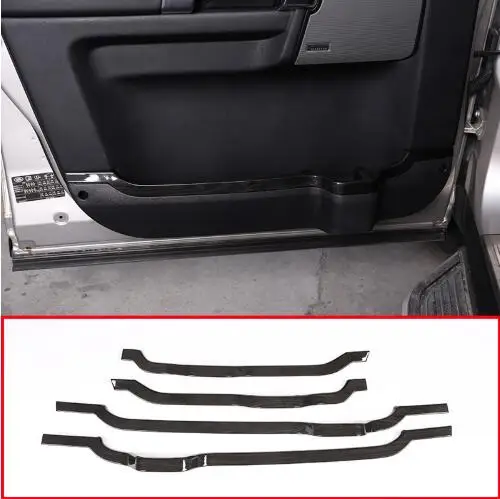 4pcs Black Wood Grain ABS Car Door Decorative Strips Trim Accessories For Land Rover Discovery 4 LR4 2010-2016