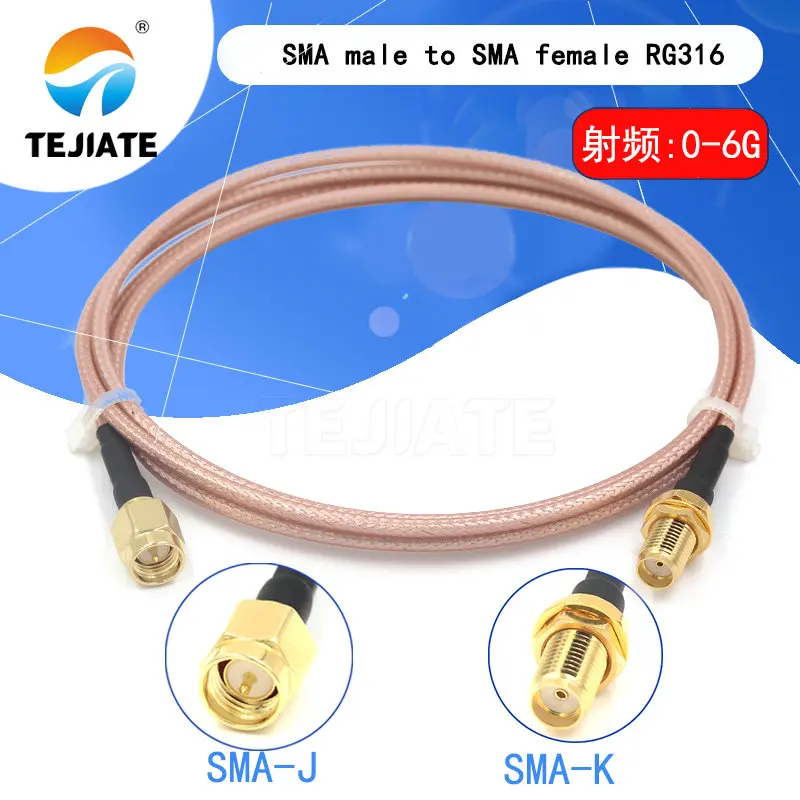 pigtail SMA male to SMA female RG316 low loss RF cable plug to jack connector for WIFI FPV Antenna GSM, LAN 0-6Ghz