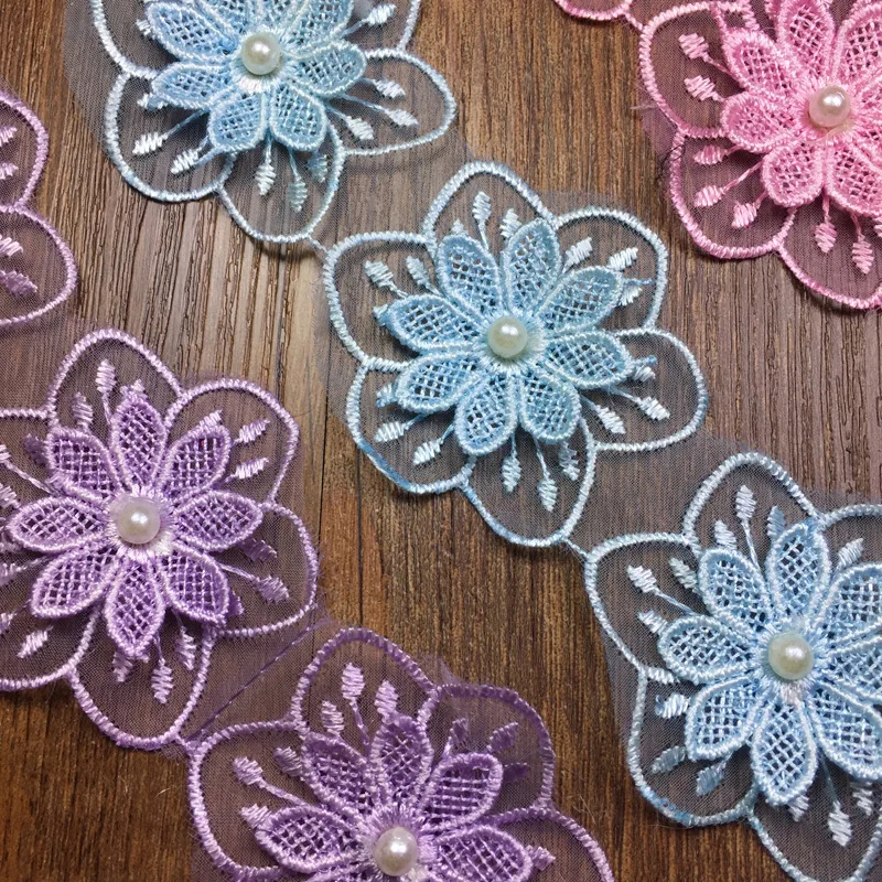 Manufacturers New Direct double-layered Beaded Lace Clothing Accessories Handmade Flower Stickers