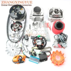 Scooter 63mm NON Egr Cylinder Head Big Bore Kit PD24J Carburetor 42mm Air Filter for GY6 125 150cc 152QMI 157QMJ Upgrade 200cc