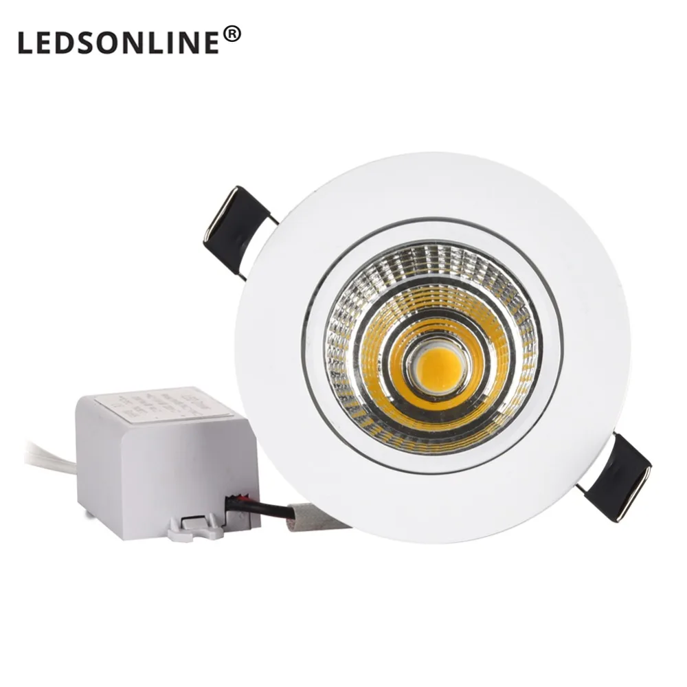 NOWOŚĆ Mini 3W 5W 10W COB LED Downlight Ściemnialna lampa wpuszczana Światło punktowe najlepsze do sufitu domowego biura hotel 110V 220V