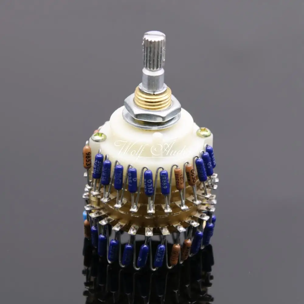 23 Step DALE Potentiometer 10K/50K/100K/250K/500K Two-Channel Volume Potentiometer For Sound Amplifier Preamp