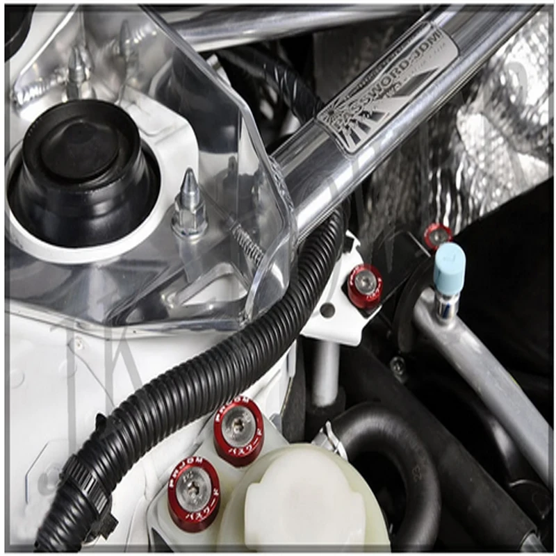Arandelas de guardabarros estilo JDM, arandelas de aluminio y perno para Honda Civic Integra RSX EK EG DC QRF001, 10 unids/lote por paquete