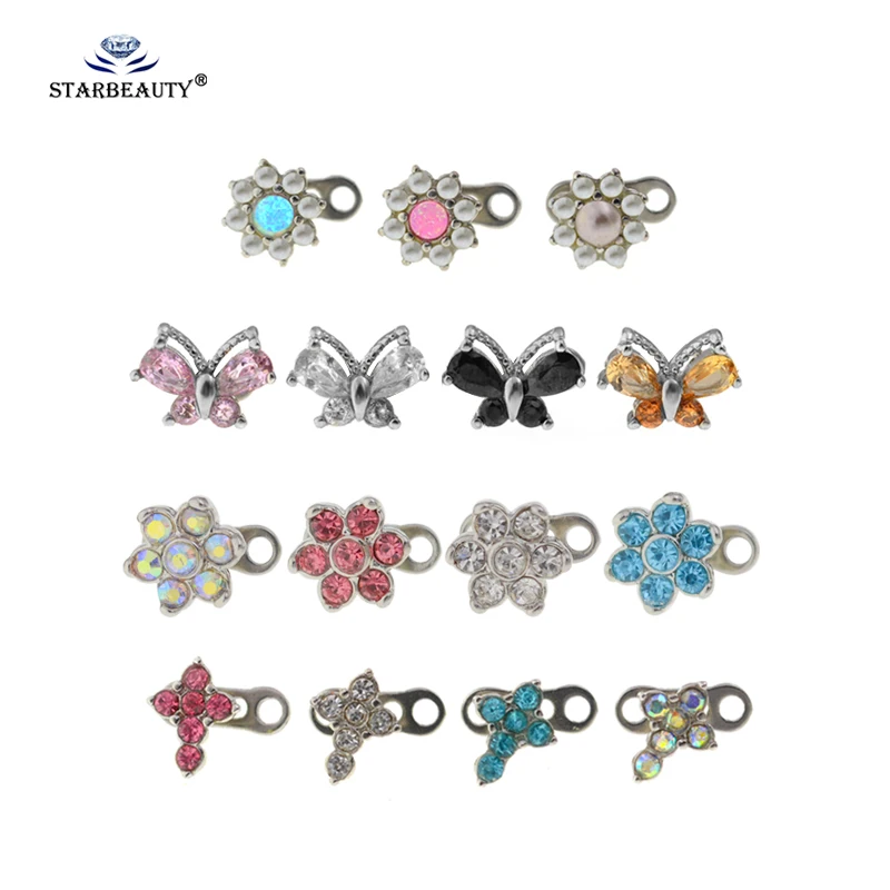 1PC 100% Surgical Steel 14G Micro Skin Diver Dermal Piercing Crystal Top Dermal Anchor Jewelled Piercings TopS Hide in Body