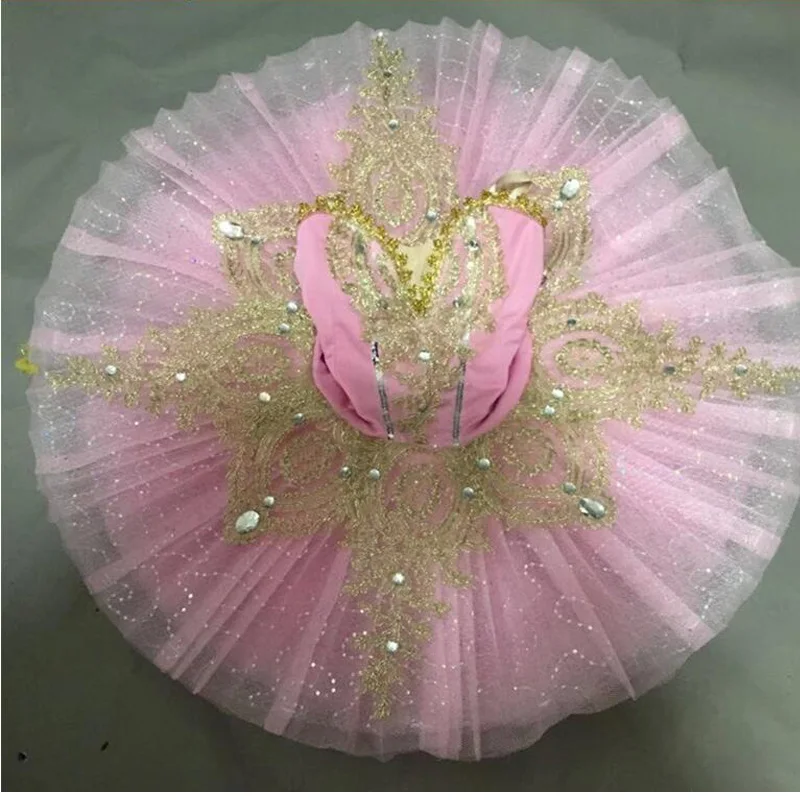 Vestido de Tutús de Ballet con lentejuelas para niños, trajes de baile de Ballet de Lago de los Cisnes, ropa profesional para niñas, vestido de tutú, traje de baile