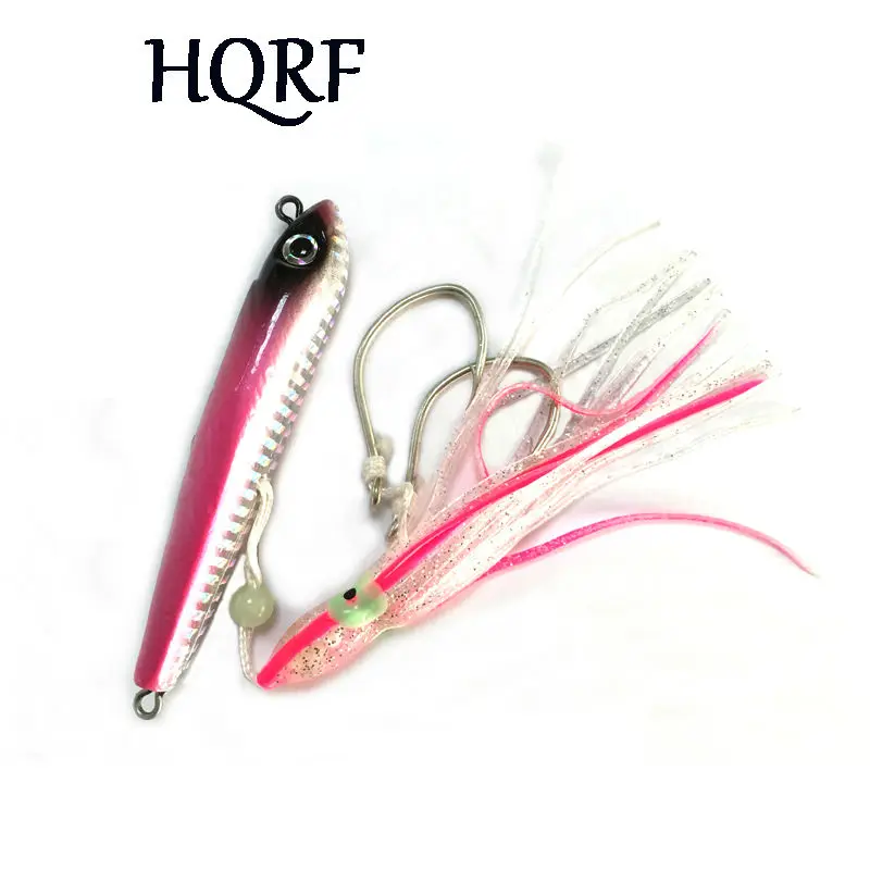 Metal Head Jig Fishing Lure with Hook, Octopus Lure, 40G, 60G, 80G, 100G, 150G, 2Pcs per Lot