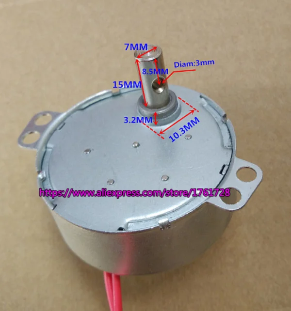 shaft diameter 7mm, 50TYZ AC 12V 4W 5rpm, 10rpm, 20rpm Synchronous motor permanent magnet  AC gear motor ~