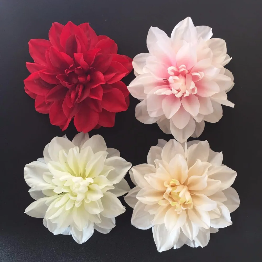 20pcs high quality silk artificial flower dahlia corsage flower head wedding car decoration DIY home decoration flower supplies